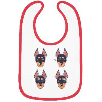 Discover Funny Doberman Dog Cartoon Face Bibs