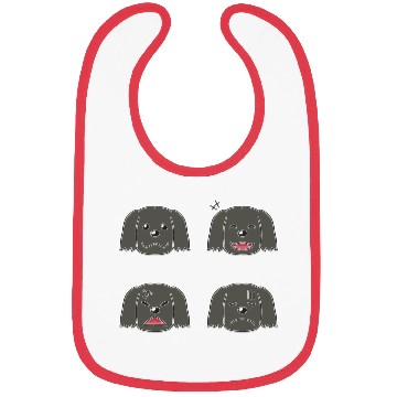 Discover Funny Black Dog Cartoon Faces Bibs
