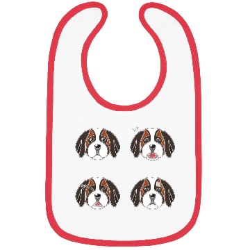 Discover Funny Saint Bernard Dog Cartoon Faces Bibs