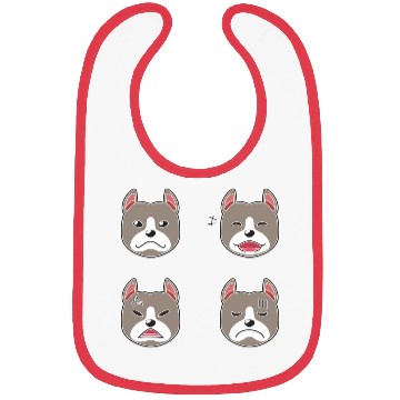 Discover Funny Pitbull Terrier Dog Cartoon Faces Bibs