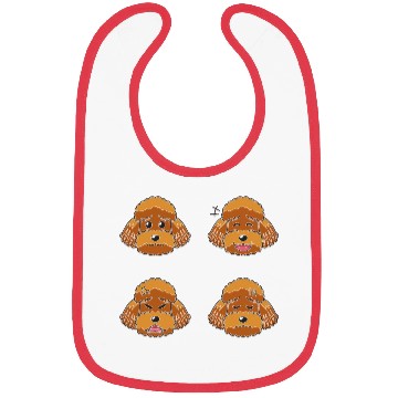 Discover Funny Brown Poodle Dog Cartoon Faces Bibs