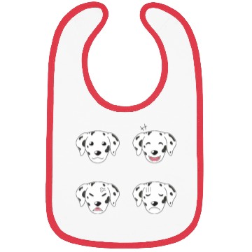 Discover Funny Dalmatian Dog Cartoon Faces Bibs