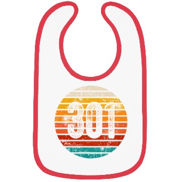 Discover Distressed Vintage Sunset 301 Area Code Bibs