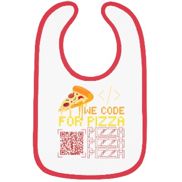 Discover We Code For Pizza | Software Developer Meme Bibs