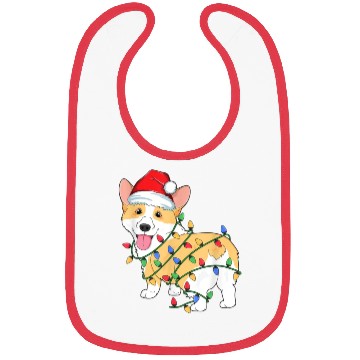 Discover Corgi Christmas Tree Xmas Lights Dog Lover Bibs