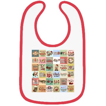 Discover Christmas Patchwork Vintage Pattern Bibs