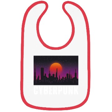 Discover Cyberpunk City Skyline, Science Fiction / Sci-Fi. Bibs