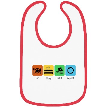 Discover Eat, Sleep, Swim, Repeat | Swimming Lover Bibs