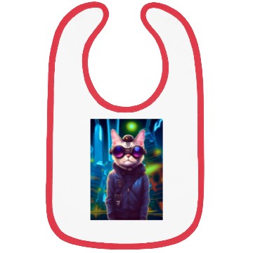 Discover Techno Cat In Japan Neon City Bibs