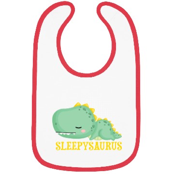 Discover Funny Sleppysaurus Dinosaurs Motif Bibs