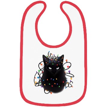 Discover Black Cat christmas light Bibs