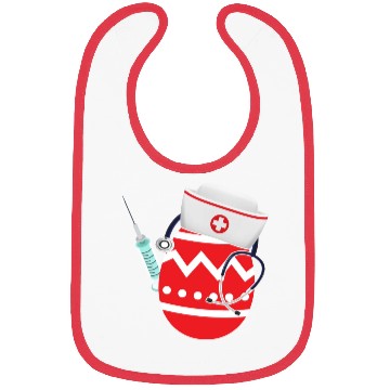 Discover Funny Easter Egg Nurse Stethoscope Syringe RN Bibs