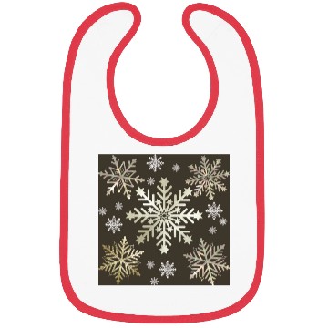 Discover Beige Snowflakes Christmas Pattern Bibs
