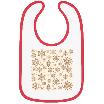 Discover Beige Snowflakes Christmas Pattern Bibs