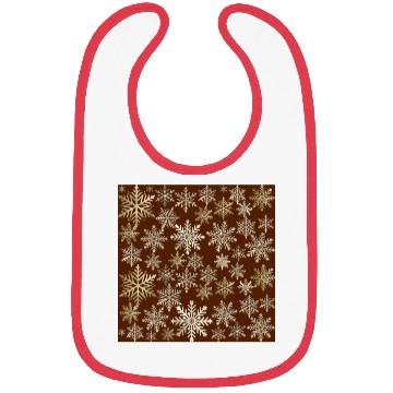 Discover Beige Snowflakes Christmas Pattern Bibs