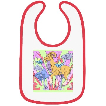 Discover A goat and a fish in a fantasy garden Bibs