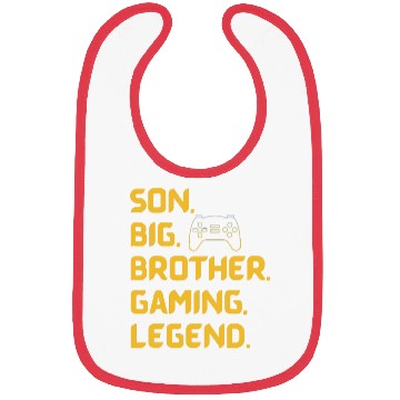 Discover SON BROTHER GAMING LEGEND for gamer yellow text Bibs
