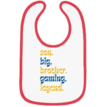 Discover SON BROTHER GAMING LEGEND for gamer typography Bibs