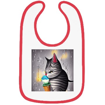 Discover cut cat love ice cream Bibs