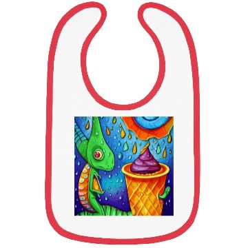 Discover happy dinosaur love ice cream Bibs