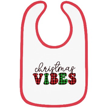 Discover Christmas Vibes Buffalo Plaid Retro Christmas Bibs