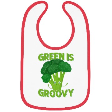 Discover Green Is Groovy Broccoli Vegetable Bibs