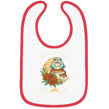 Discover Cottagecore Aesthetic Tarot Card Frog Sipping Tea Bibs