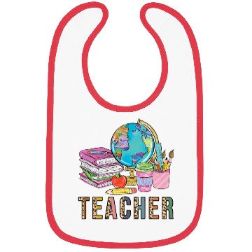 Discover Cute Teacher Leopard Print Globe First Day of Bibs