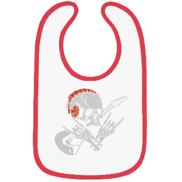 Discover Halloween Guitar Player Skeleton Music Bibs