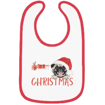 Discover Pug Merry Christmas Bibs