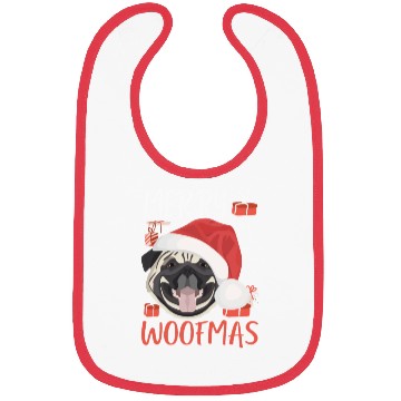 Discover Pug Merry Christmas Bibs