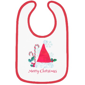 Discover Santa Hat and Candy Canes for Christmas Bibs