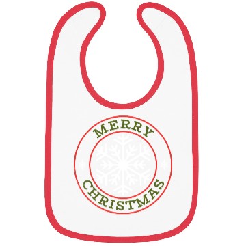 Discover Merry Christmas Snowflake Design Bibs