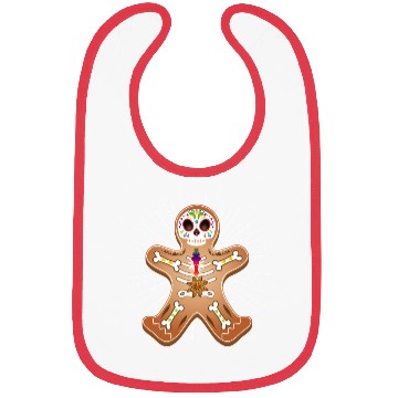 Discover Gingerbread man Sugar Skull decor for Christmas Bibs