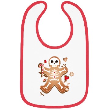 Discover Gingerbread man Sugar Skull decor for Christmas Bibs