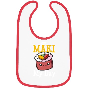 Discover Funny sushi maki saying eat motif Bibs