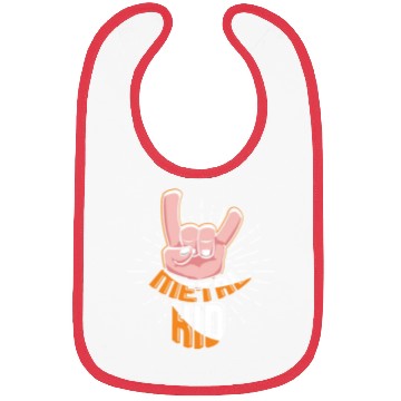 Discover Rock Hand Metal Kid Music Lover Rocker Rock Sign Bibs