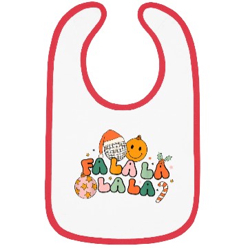 Discover Retro Groovy Fa La La Christmas Cute Santa Hat Bibs