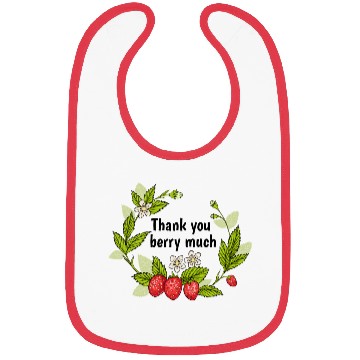 Discover Thank you berry much, cute pun with strawberry Bibs