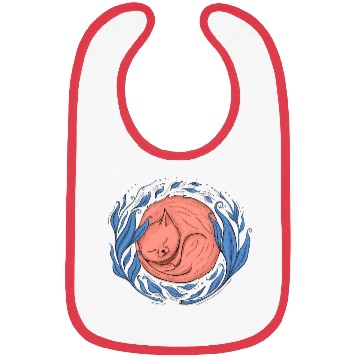 Discover A sleeping cat surrounded by leaves Bibs