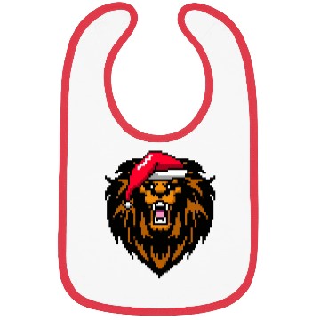 Discover Lion Pixelated Christmas - Funny Lion Xmas Bibs