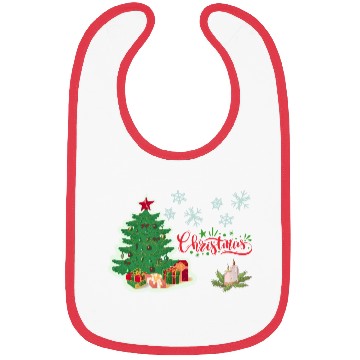 Discover Merry Christmas Tree and Candles Bibs