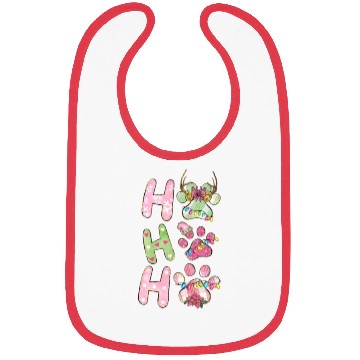 Discover Xmas Christmas Ho Ho Ho Dog Paw Puppy Bibs
