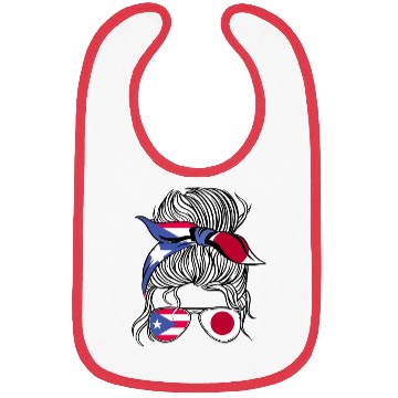 Discover Puerto Rico Flag Japan Grown Women Girl Country Bibs