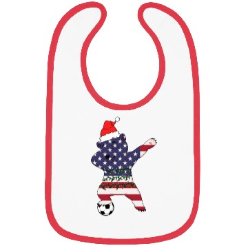 Discover Soccer Boy Dabbing Polar Bear Christmas Hat Bibs