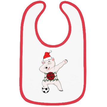 Discover Soccer Boy Dabbing Polar Bear Christmas Hat Bibs