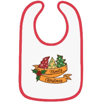 Discover Xmas Family Christmas Mistletoe Fir Tree Bibs