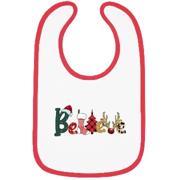 Discover Xmas Christmas Believe Buffalo Plaid Bibs