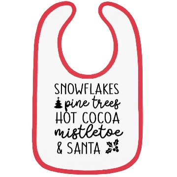Discover Snow flakes Pine Trees Hot Cocoa Bibs