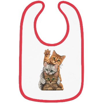 Discover cute little Cats playing Wall lovers kitty kittens Bibs
